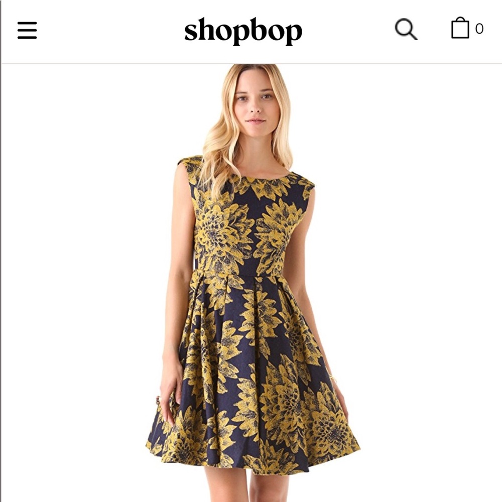 Alice + Olivia navy blue gold dress size 6